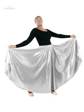Full Circle Dance Skirt Long Pull-On Elastic Waist Practice Performance